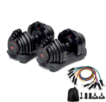 Load image into Gallery viewer, Bowflex® SelectTech® 1090 Dumbbells (Set Of 2) &amp;  Set of 5  Resistance Bands Set