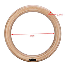 Load image into Gallery viewer, Wood Olympic Gymnastic Rings with Adjustable Straps