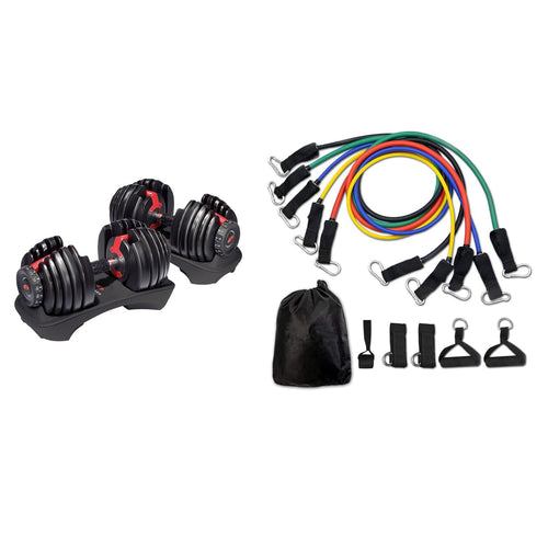 Bowflex® SelectTech® 552 Adjustable Dumbbells (Set Of 2) & Resistance Band Set
